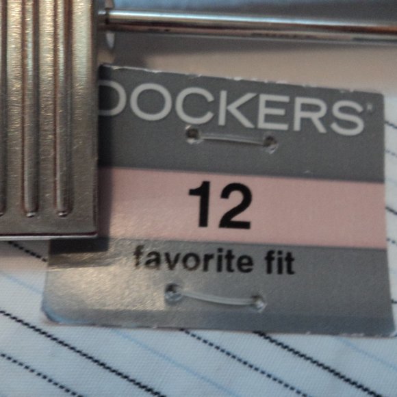 NWT Dockers Collection Women's Size 12 Shorts Striped White Black Blue Pockets - Picture 8 of 10